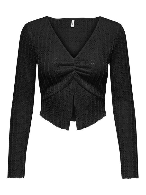 ONLGEORGINA L/S DEEP V-NECK TOP JRS