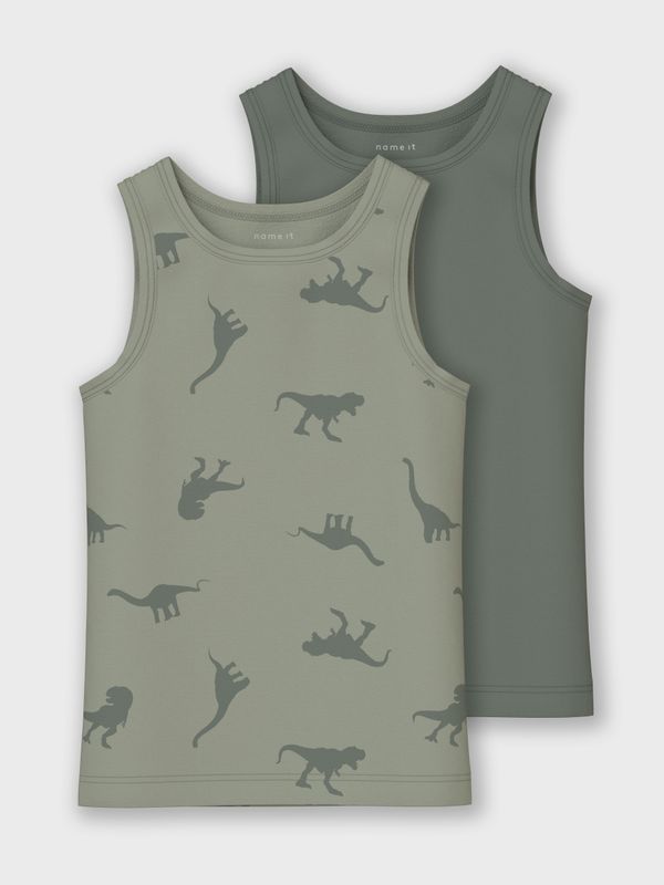 NMMTANK TOP 2P AGAVE GREEN DINO NOOS