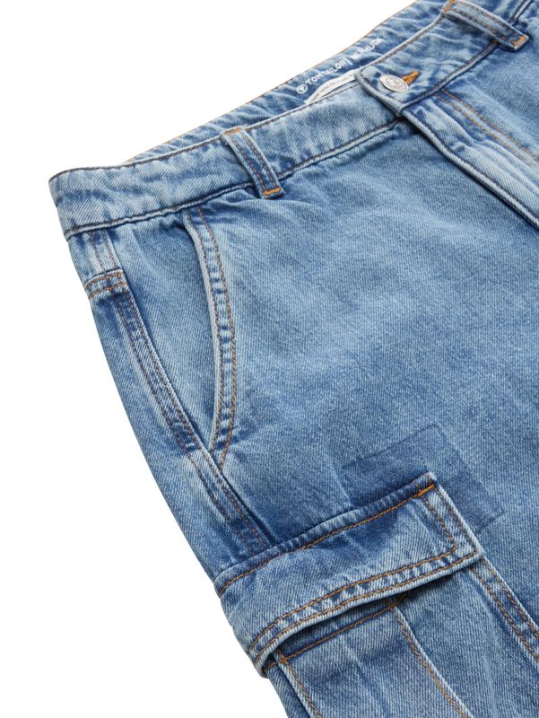 Cargo-Jeansshorts mit recycelter Baumwolle
