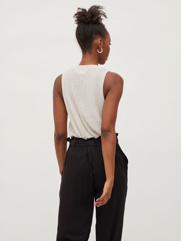 VIDENICE O-NECK S/L RIB KNIT TOP/SU