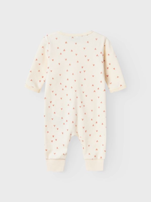 NBFNIGHTSUIT ZIP BUTTERCREAM HEARTS NOOS