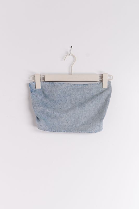 smock denim tube top