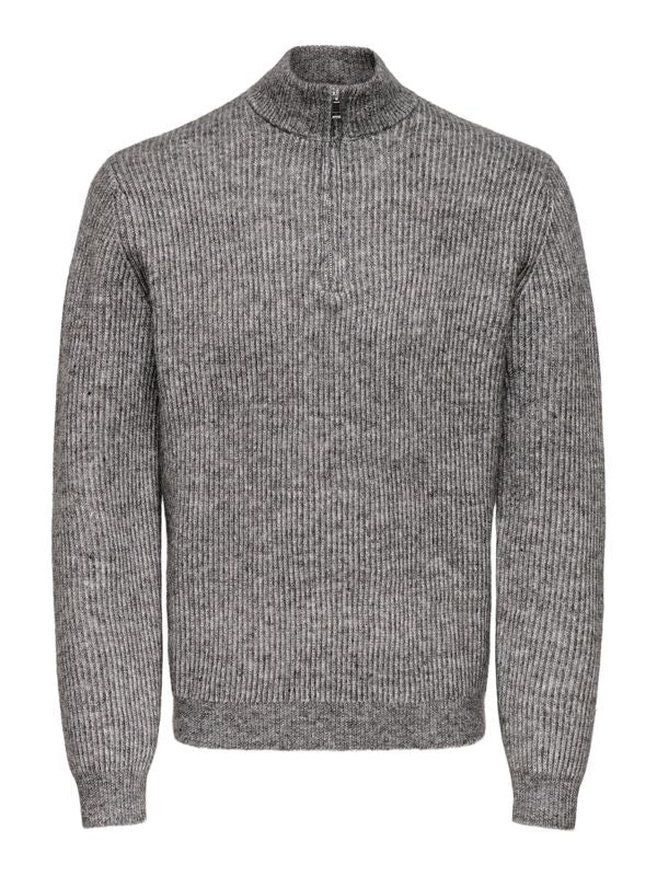ONSTEGAN REG 5 WOOL HALF ZIP KNIT BF