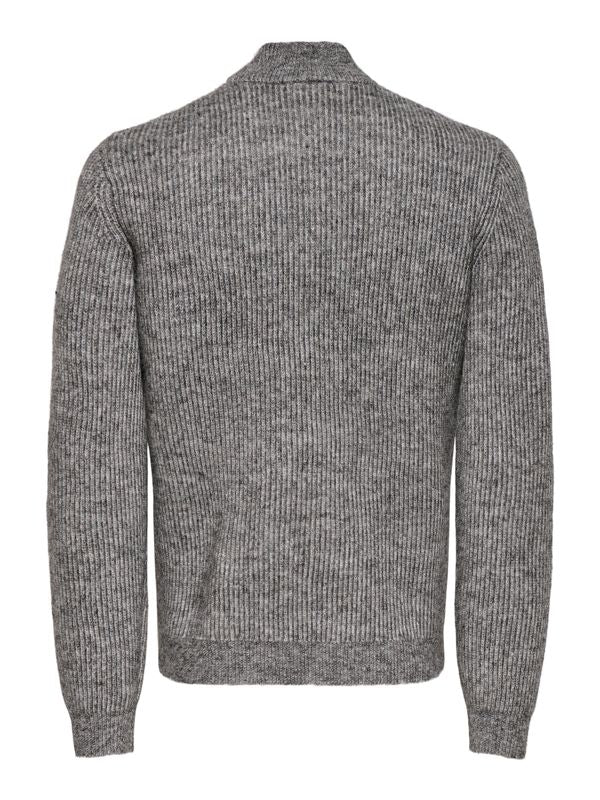 ONSTEGAN REG 5 WOOL HALF ZIP KNIT BF