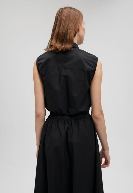 NONSLEEVE WOVEN SHIRT