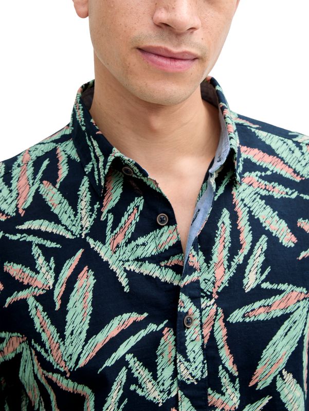 Comfort Fit Hemd mit Palmen-Print