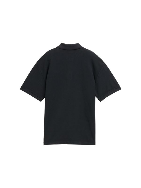 Oversize Poloshirt mit Logo Badge
