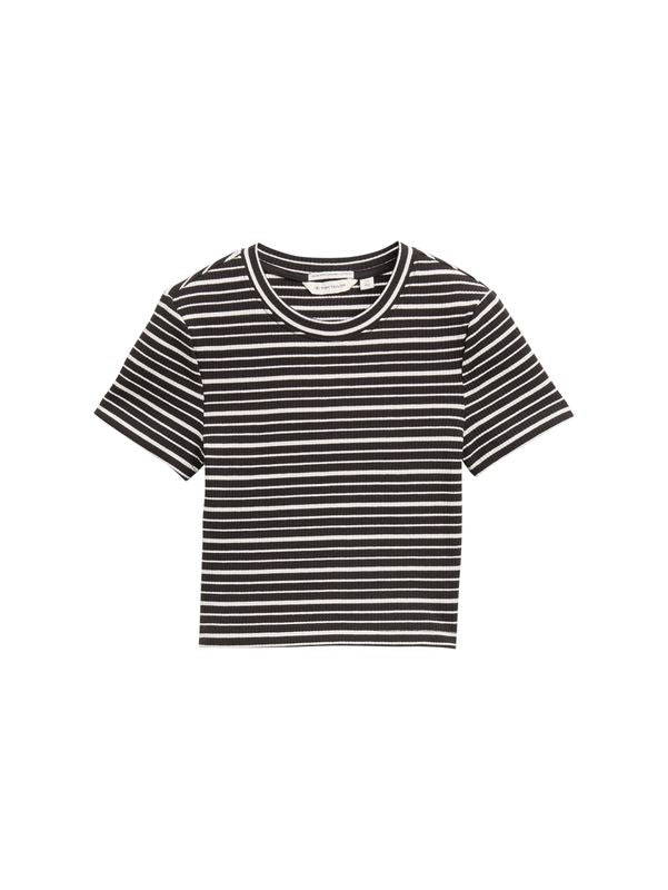Ripp T-Shirt mit Streifenmuster