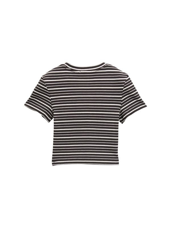 Ripp T-Shirt mit Streifenmuster