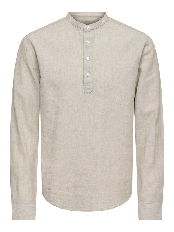 ONSCAIDEN LIFE LS HALFPLACKT LINEN