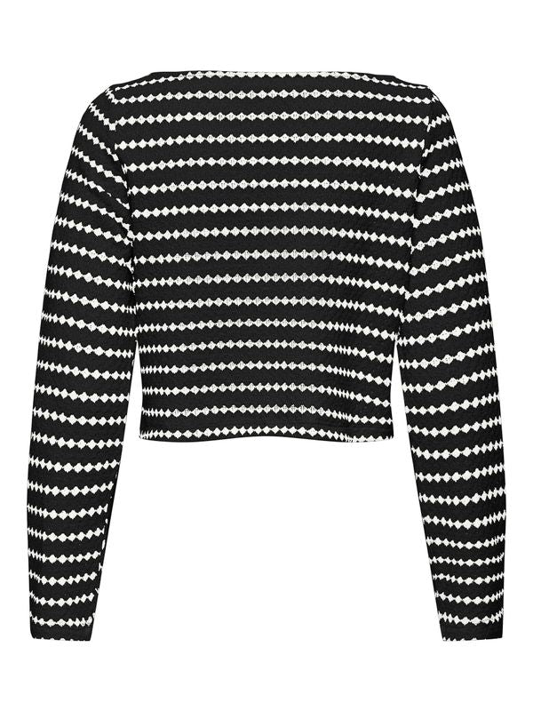ONLEVA L/S STRIPE BOATNECK TOP JRS
