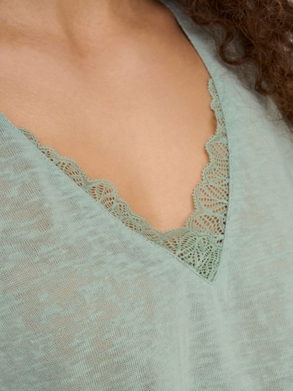 ONLZOLA LIFE S/S V-NECK LACE TOP JRS