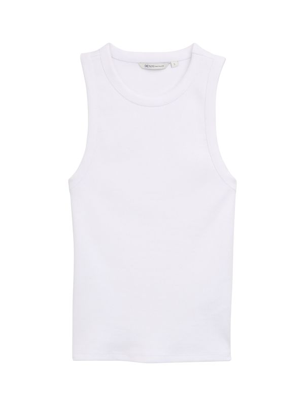 Coated Ripp Top mit Glitzer-Effekt