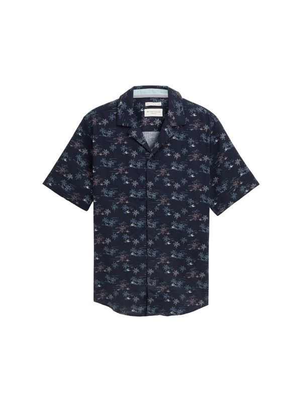 Regular Fit Kurzarmhemd mit Leinenanteil