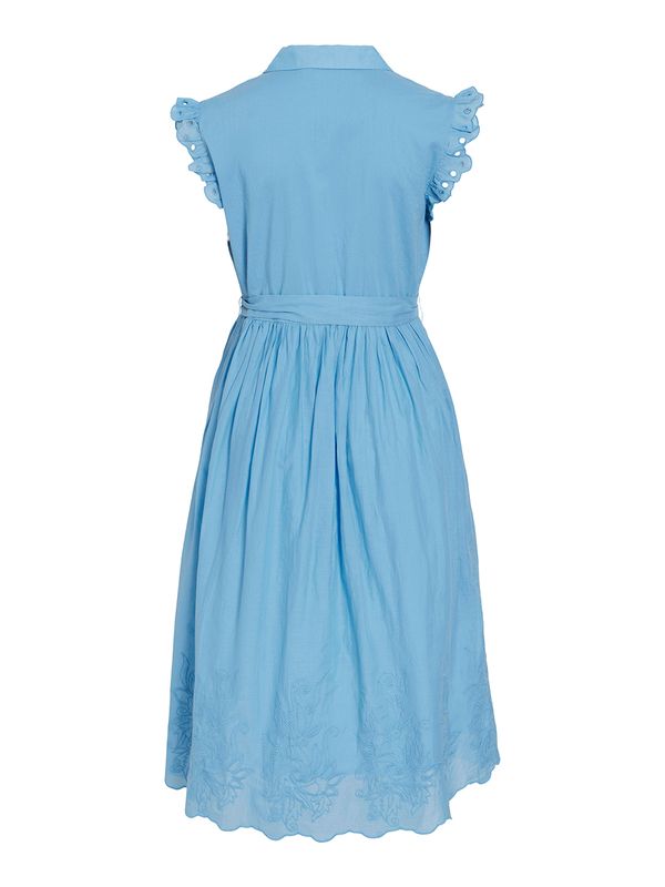 VIANGLASSI V-NECK S/L MIDI DRESS