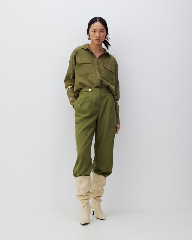 VIELINA HW BUTTON REGULAR FIT PANTS