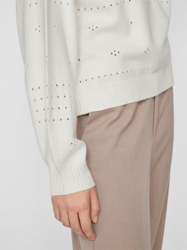 VIRIL L/S O-NECK POINTELLE KNIT TOP-NOOS