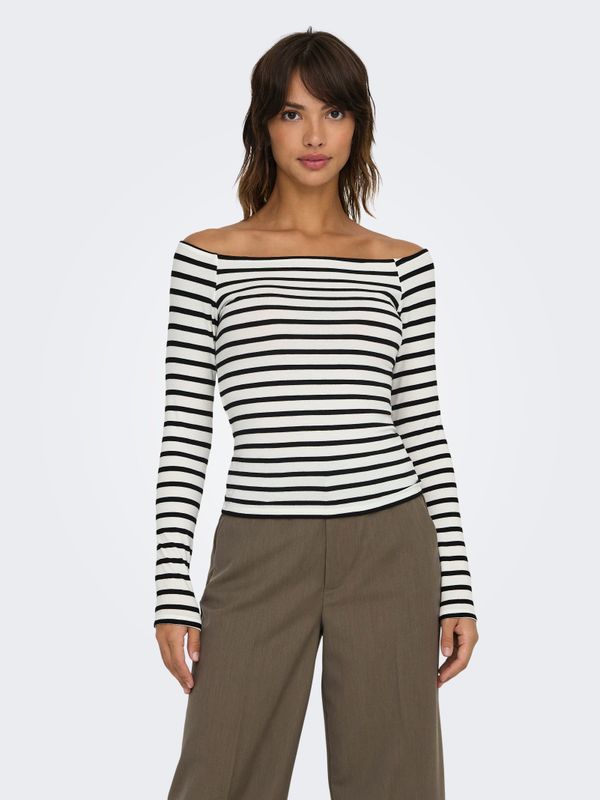 ONLGLAMOUR L/S BOAT NECK TOP BOX CC JRS