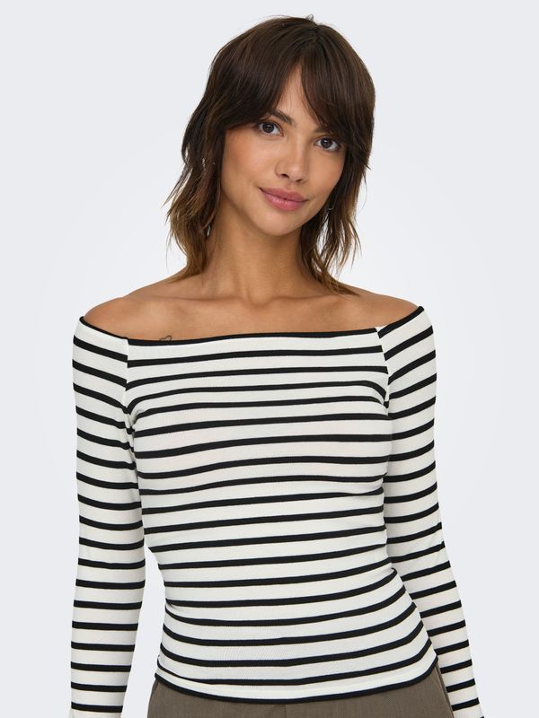 ONLGLAMOUR L/S BOAT NECK TOP BOX CC JRS