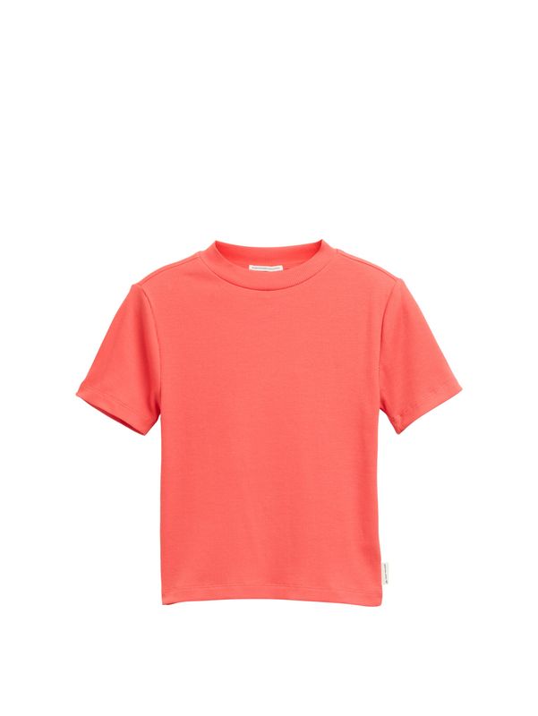 Cropped T-Shirt mit Rippstruktur