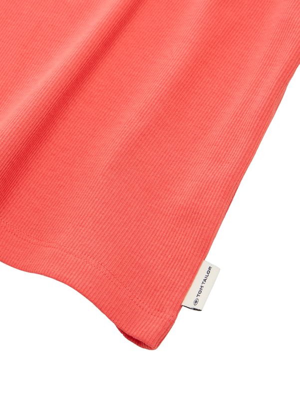 Cropped T-Shirt mit Rippstruktur