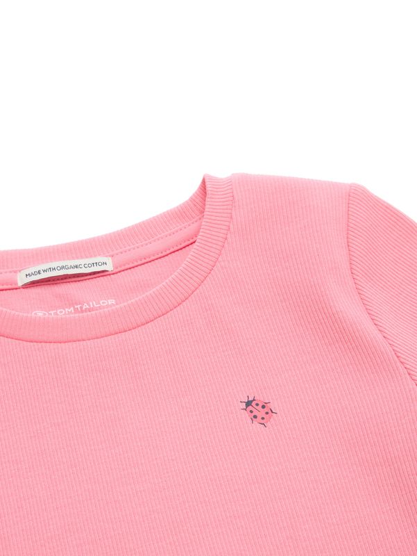 Ripp T-Shirt mit Print