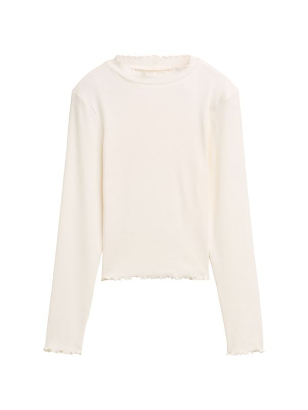 Cropped Langarmshirt mit Rippstruktur