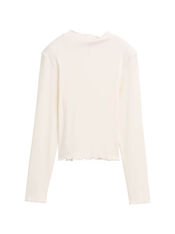 Cropped Langarmshirt mit Rippstruktur