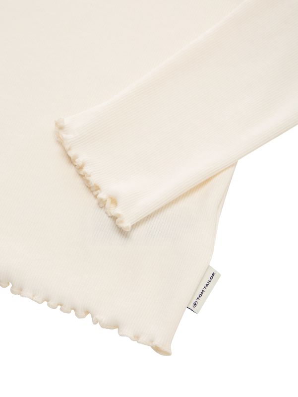 Cropped Langarmshirt mit Rippstruktur