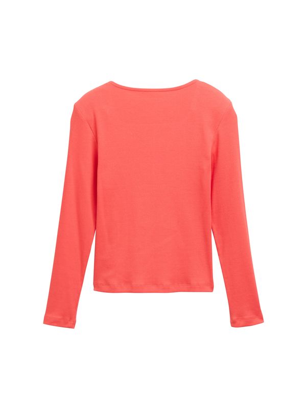 Ripp Langarmshirt mit Karree-Ausschnitt