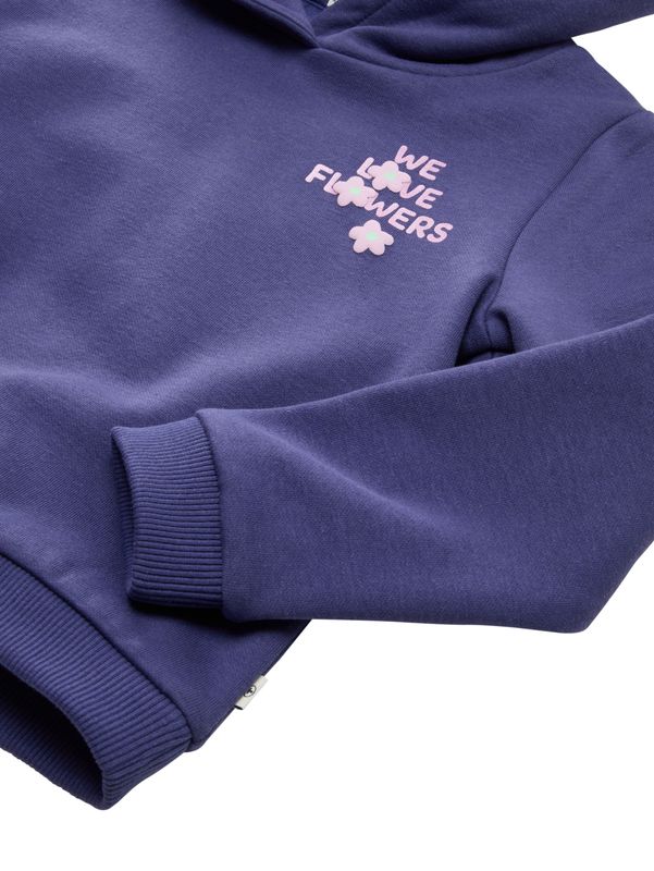 Hoodie Sweatshirt mit Blumen-Motiv
