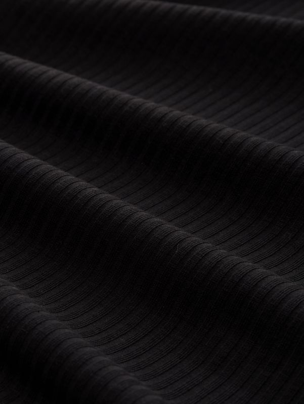 Ripp Top mit Stehkragen