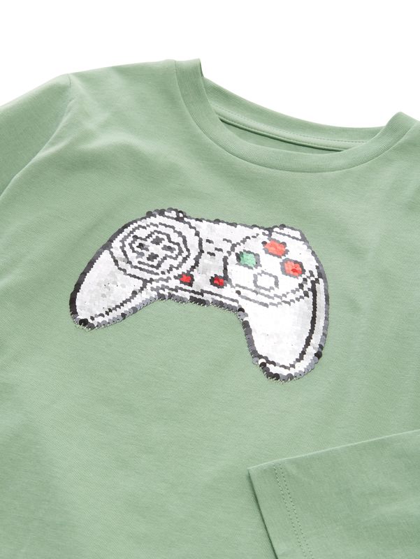 Langarmshirt mit Wendepailletten