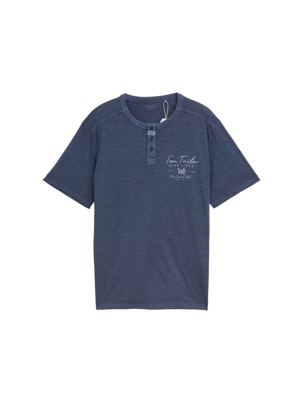 Henley T-Shirt mit Print