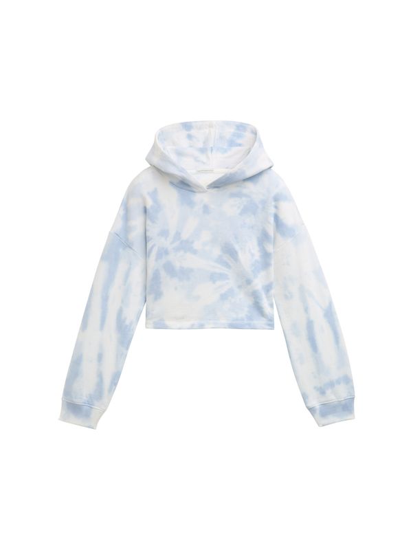 Cropped Hoodie Sweatshirt mit Batik-Muster