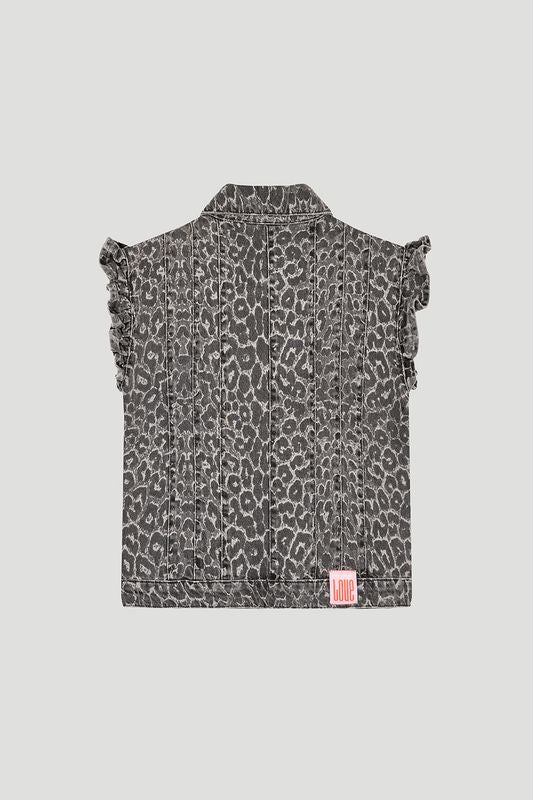 Oh April - Uva Denim Vest Leo Grey