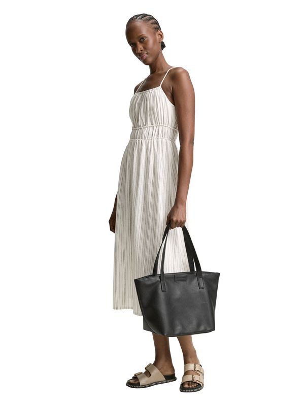 Midi-Trägerkleid mit Leinenanteil