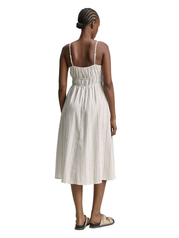 Midi-Trägerkleid mit Leinenanteil