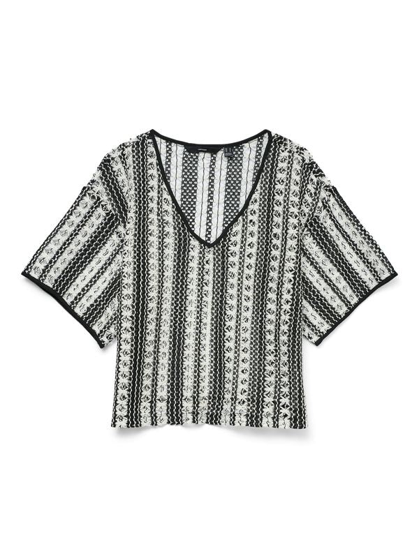 VMOHIO SS V-NECK OVERSIZE TOP JRS GA