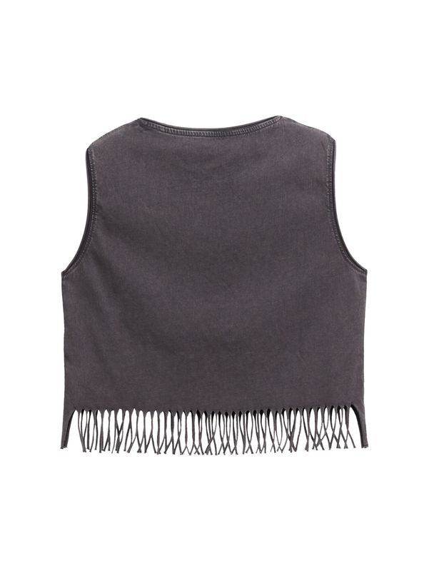 Cropped Top mit Fransen