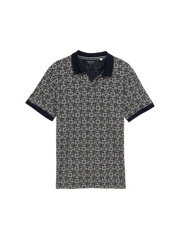 Jersey Poloshirt mit Print