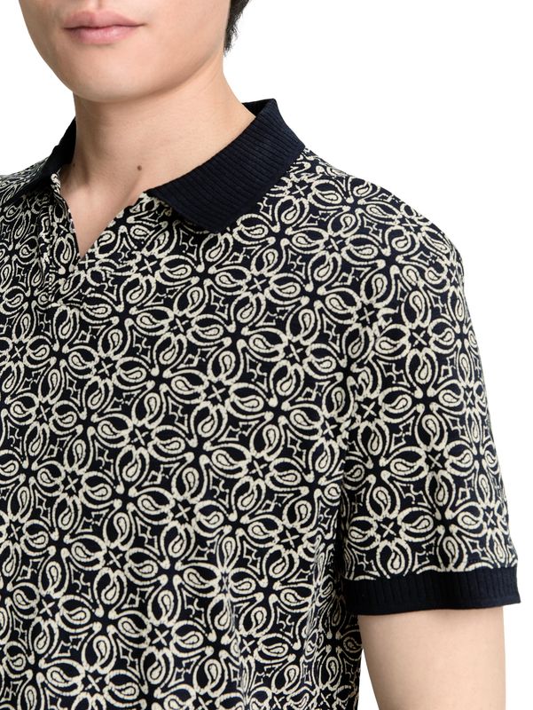 Jersey Poloshirt mit Print