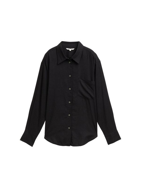 Oversized Hemd mit Leinenanteil