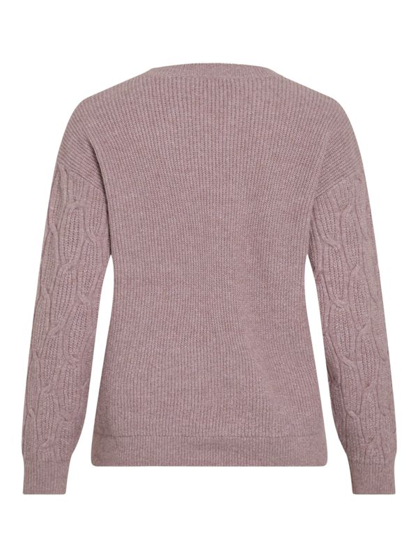 VILASSIA O-NECK L/S CABEL KNIT TOP -NOOS