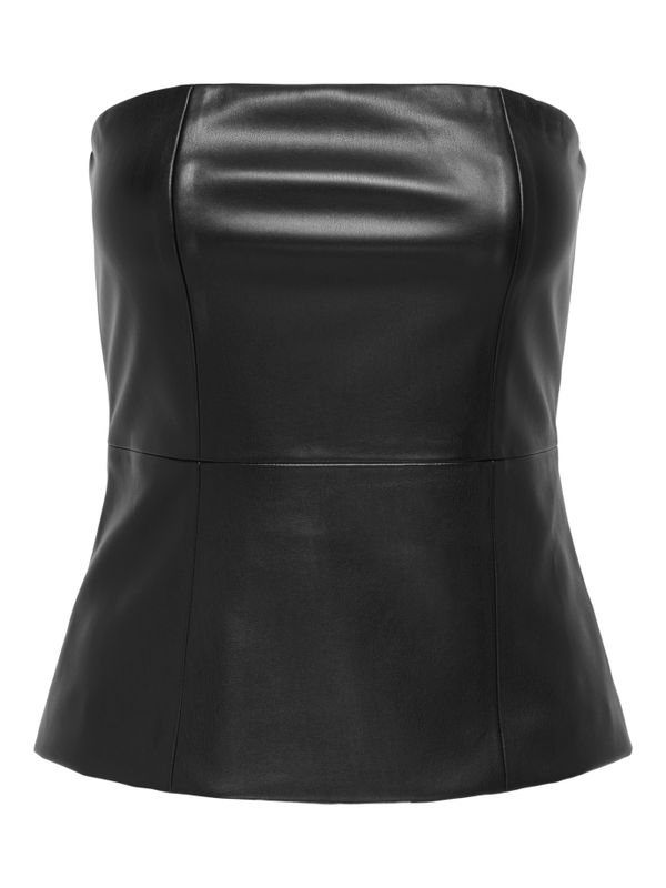 ONLSTORY FAUX LEATHER TUBE TOP PNT