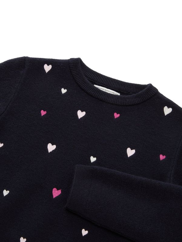 Cropped Strickpullover mit Stickerei