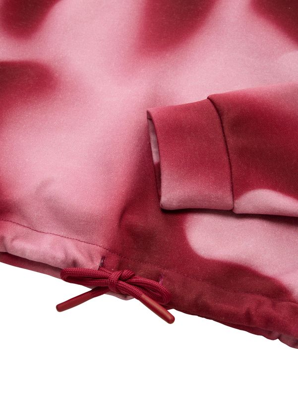 Cropped Hoodie Sweatshirt mit Batikmuster