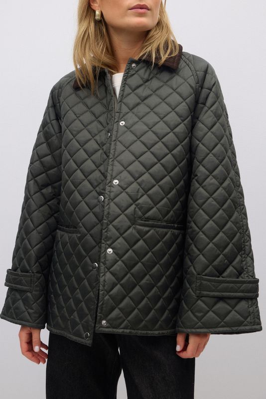 Cordouroy collar quilted Jacket