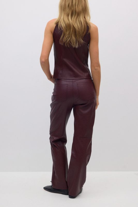 straight pu trouser