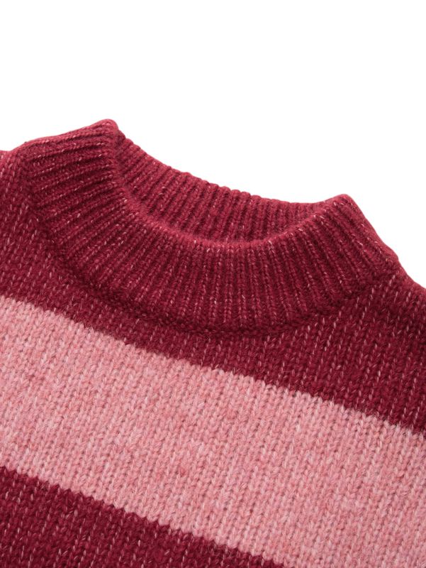 Cropped Strickpullover mit Colour Blocking